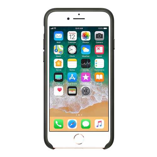 Накладка Apple Leather Case Charcoal Gray для iPhone 8/7 в МТС