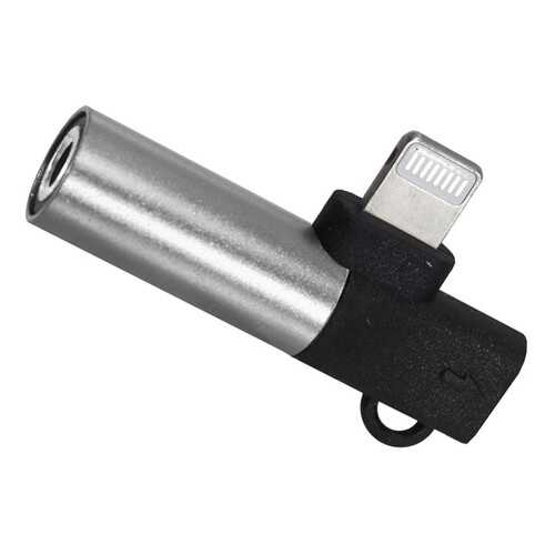 Адаптер 2 в 1 Lightning / выход mini jack 3.5 мм для наушников + Lightning silver в МТС