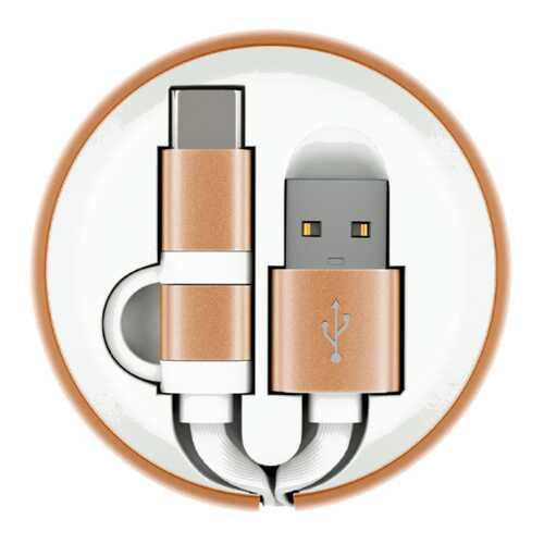 Кабель InterStep MicroUSB+TypeC USB 0,9м White/Gold в МТС