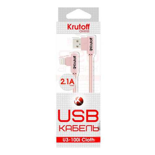 Кабель Krutoff U3-100i Cloth Lightning 1м Rose в МТС