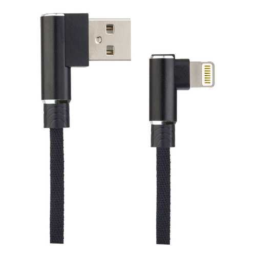 Кабель Perfeo для iPhone, USB - 8 PIN (Lightning), угловой, черный, длина 1 м в МТС