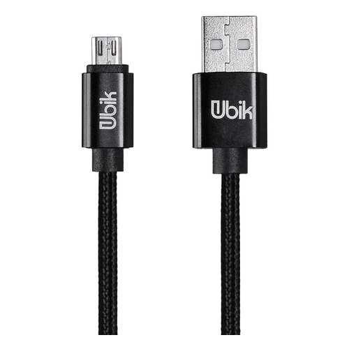 Кабель Ubik USB - microUSB (UM09) 1m 3A Black в МТС
