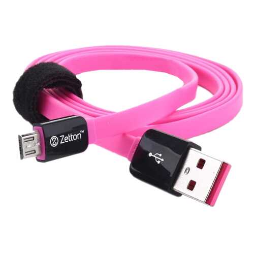 Кабель Zetton microUSB 1м Pink/Black (ZTLSUSBFCMCBP) в МТС