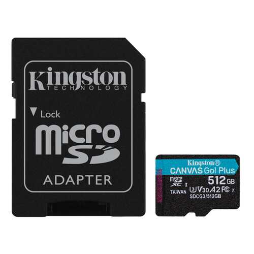 Карта памяти Kingston 512GB Canvas Go! Plus 170R +адаптер (SDCG3/512GB) в МТС