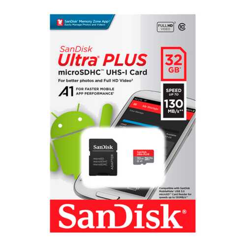 Карта памяти SanDisk Micro SDHC SDSQUB3-032G-GN6MA 32GB в МТС