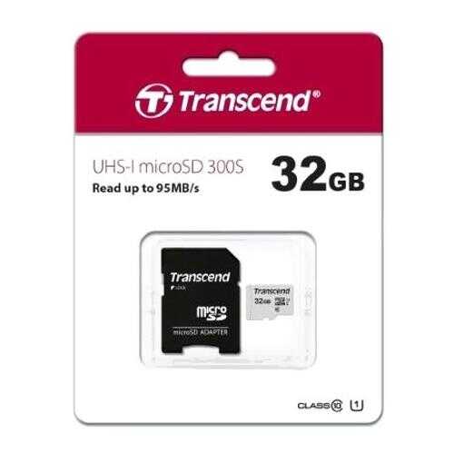 Карта памяти Transcend microSDHC 32Gb Class10 (TS32GUSD300S-A) + adapter в МТС