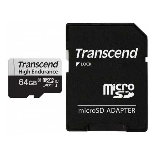 Карта памяти Transcend microSDXC Class 10, UHS-I U1, High Endurance, (SD адаптер) в МТС