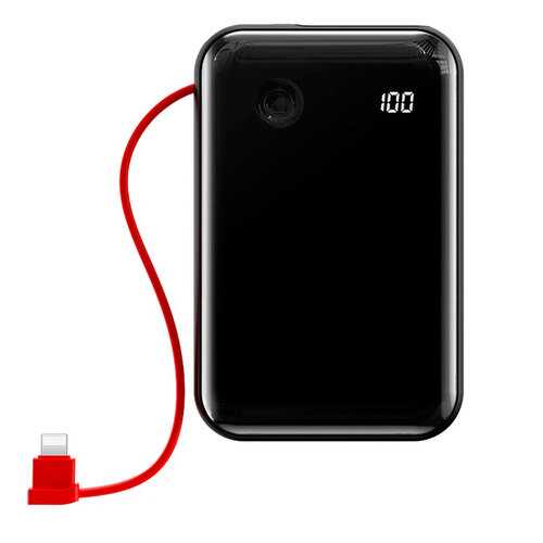 Внешний аккумулятор Baseus Mini S Digital Display Lightning 10000 мАч Black в МТС