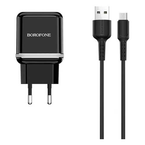 Сетевое зарядное устройство Borofone BA25A 2USB 2.4A 1м Black в МТС