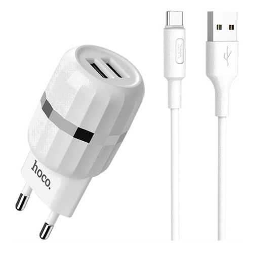 Сетевое зарядное устройство Hoco C41Aa 2 USB 2,4A White в МТС