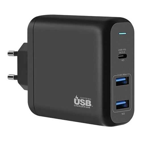 Сетевое зарядное устройство InterStep PD60W USB-C 2USB 24W Black в МТС