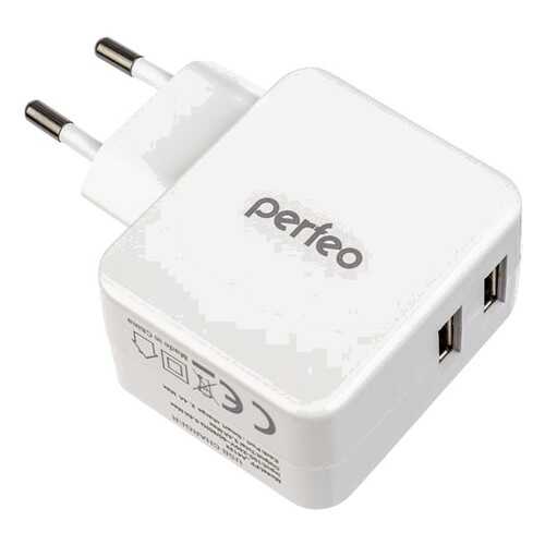 Сетевое зарядное устройство Perfeo с разъемом 2xUSB, 3.4А, белый, CUBE 2 (PF_A4132) в МТС