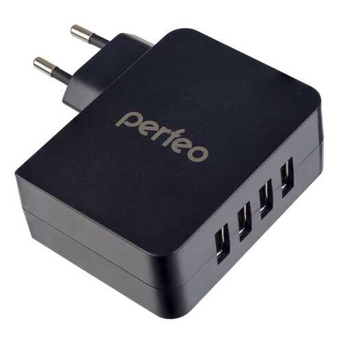 Сетевое зарядное устройство Perfeo с разъемом 4xUSB, 4.9А, черный, CUBE 4 (PF_A4137) в МТС