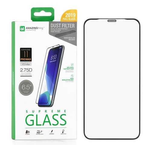 Защитное стекло AMAZINGthing SupremeGlass Dust Filter Black 0.3mm для Apple iPhone XS Max в МТС