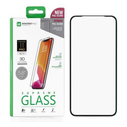 Защитное стекло AMAZINGthing SupremeGlass Hybrid 3D Black 0.2mm для Apple iPhone X в МТС