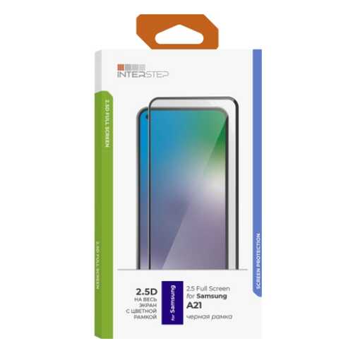 Защитное стекло для смартфона InterStep 2.5D для Galaxy A21, Black в МТС