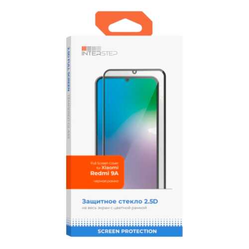 Защитное стекло InterStep для Full Screen Cover Xiaomi Redmi 9A Black в МТС