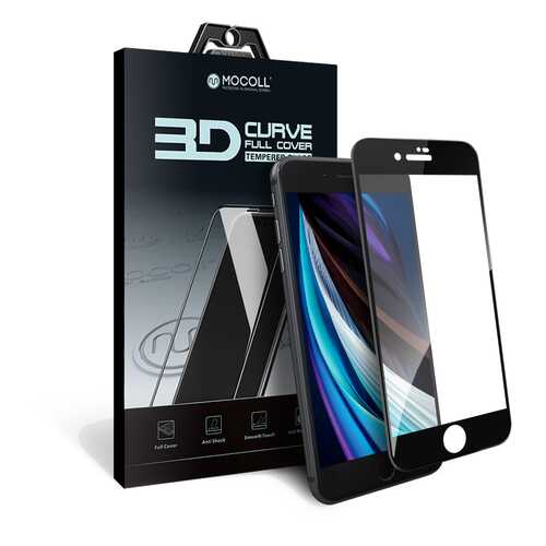 Защитное стекло MOCOLL 3D для iPhone SE 2020 / 7 / 8 Черное (Серия Storm) в МТС