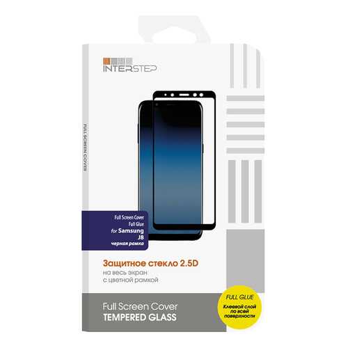 Защитное стекло NoBrand для Samsung Galaxy J8 (2018) Black в МТС